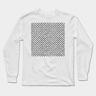 Monochrome Grid Pattern Long Sleeve T-Shirt